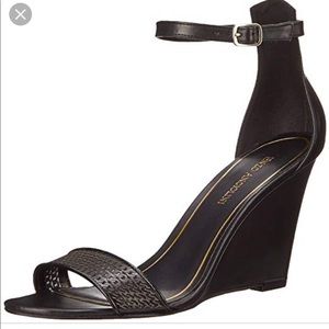 Black wedge sandal